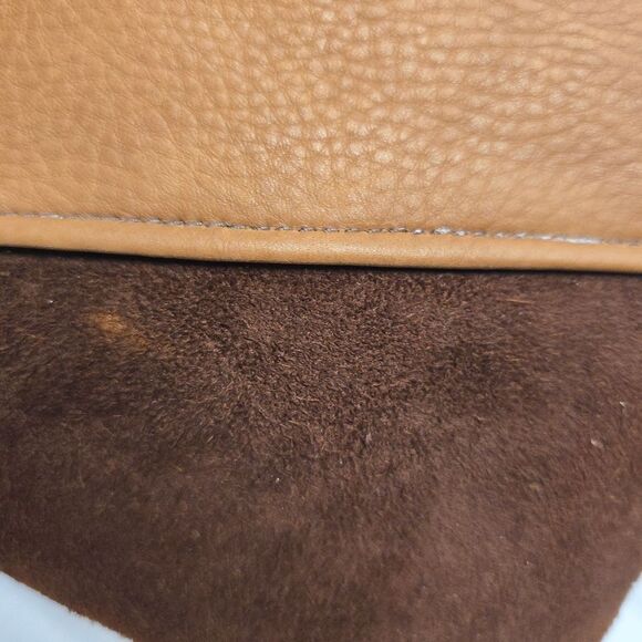 Vintage Raven Works Studio Deerskin Leather & Suede Crossbody Bag Tan & Brown - Picture 9 of 9